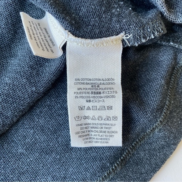 Free People We The Free Washed Black Acadia Henley Top Oversized Size Small - Picture 12 of 12